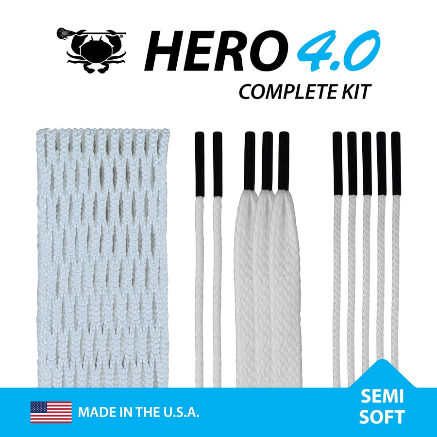 ECD Hero 4.0 Semi-Soft Lacrosse Mesh and Hero Strings Complete Stringing Kit