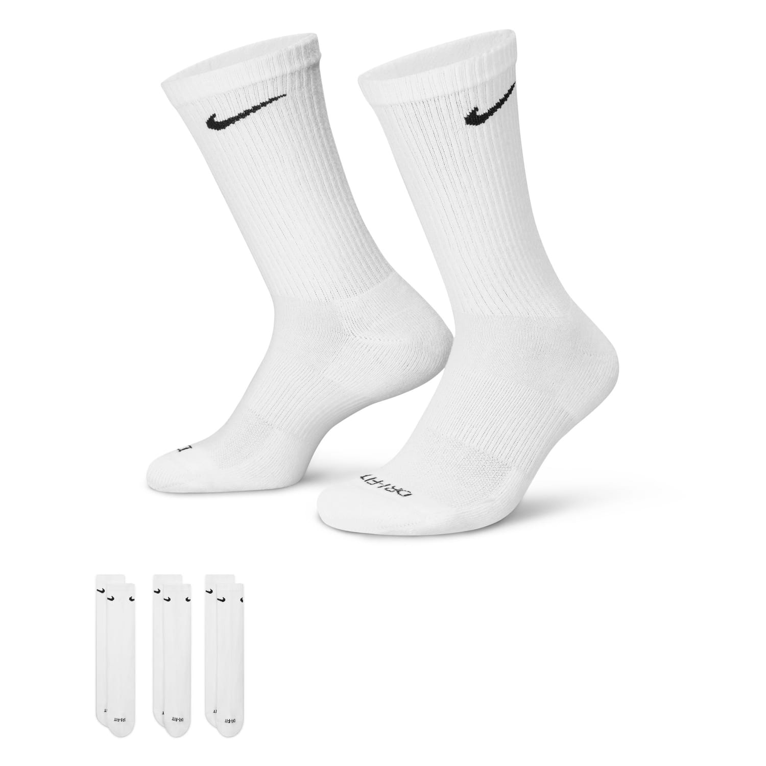  Nike Everyday Cushion Crew Training Socks, Unisex Nike Socks  with Sweat-Wicking Technology and Impact Cushioning (3 Pair), Black/White,  Large : Clothing, Shoes & Jewelry