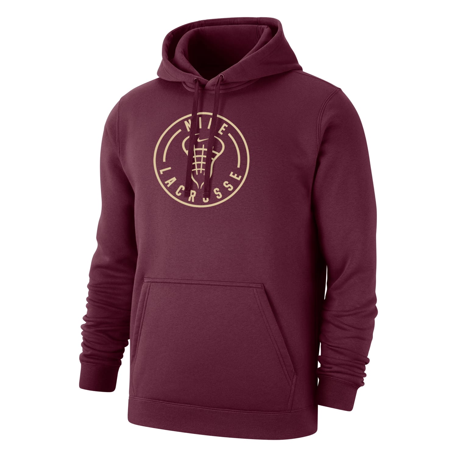 Nike Club Fleece Circle Logo Maroon Pullover Men s Lacrosse Hoodie