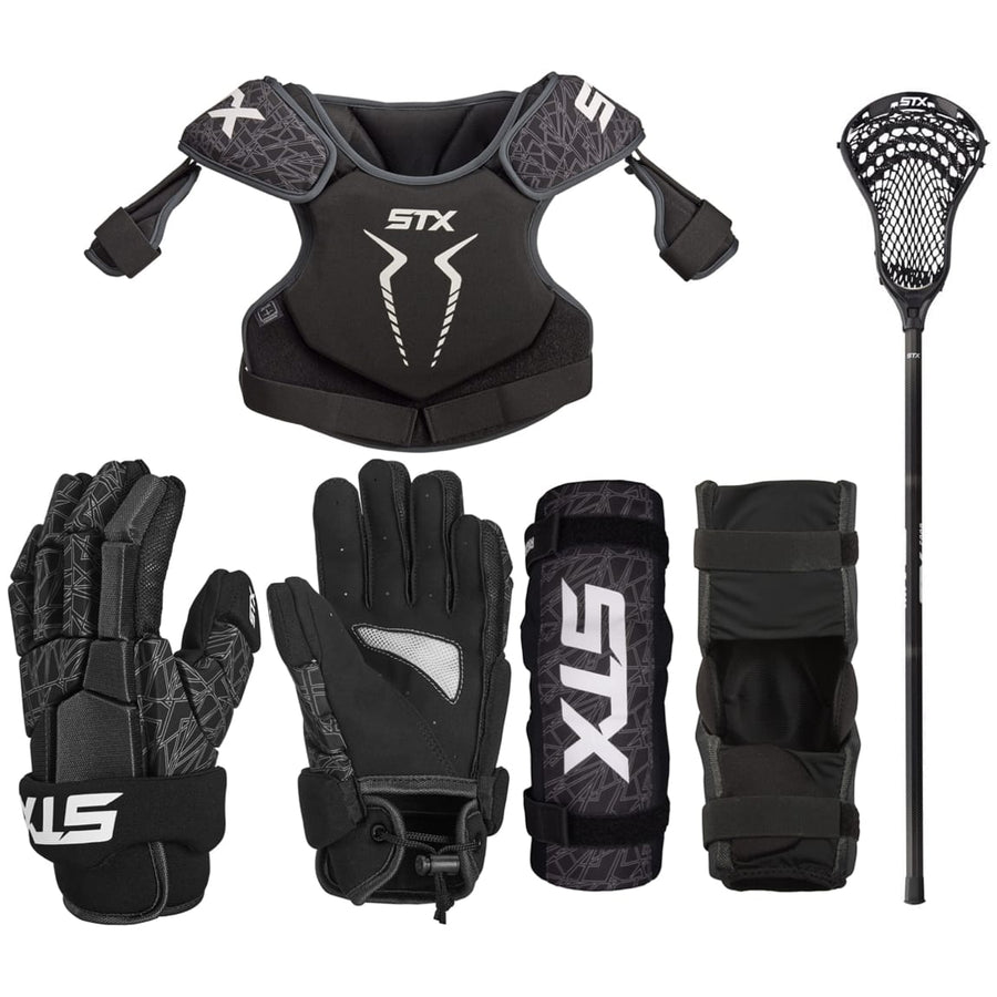 STX Stallion 75 Lacrosse Starter Kit - Gloves, Shoulder Pads, Arm Pads & Stick