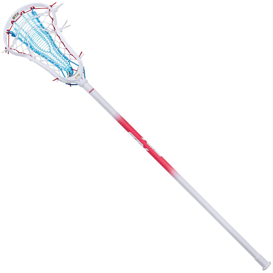 STX Aria Pro Valkyrie Pocket Red/White/Blue 10 Degree Composite Complete Women's Lacrosse Stick