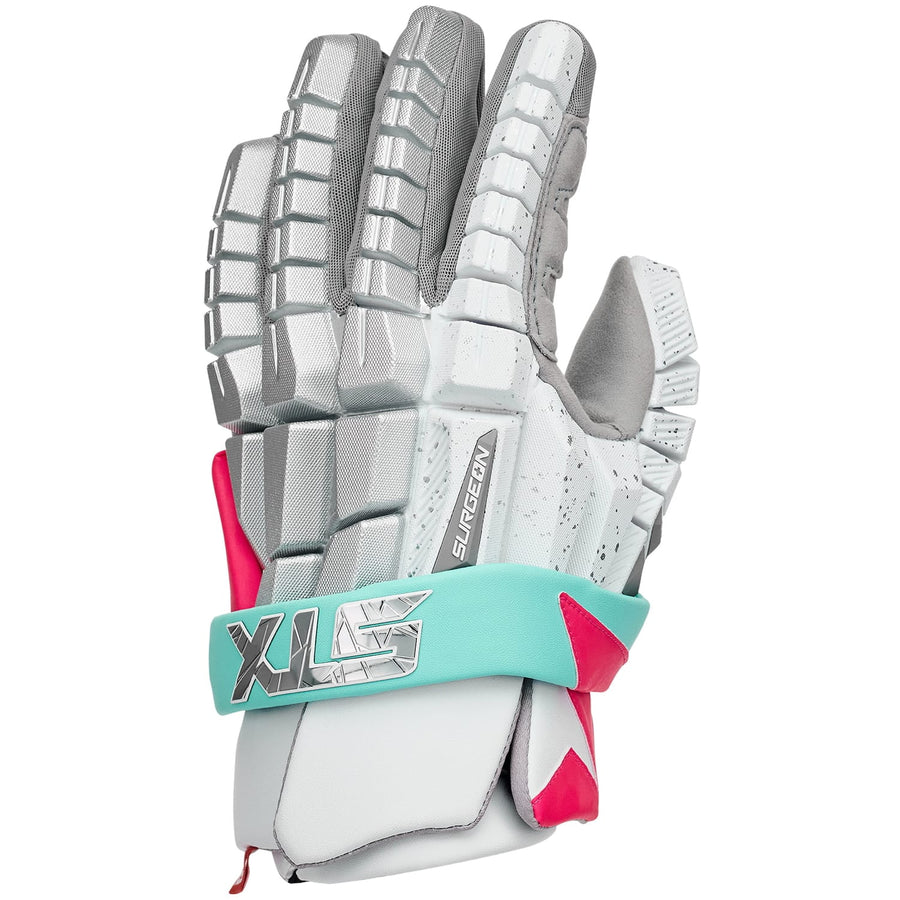 STX Surgeon RZR2 South Beach Silver Lacrosse Gloves