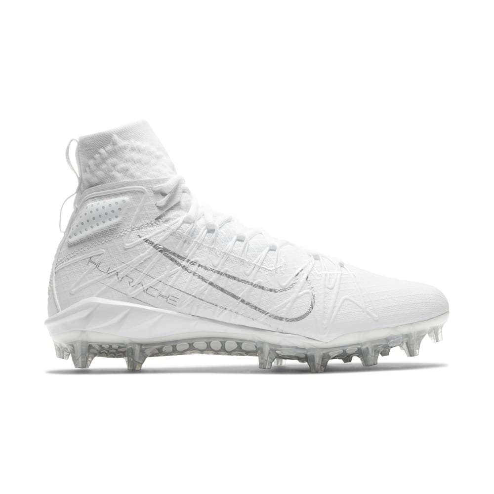 Nike Alpha Huarache Elite White/Silver Lacrosse Cleats