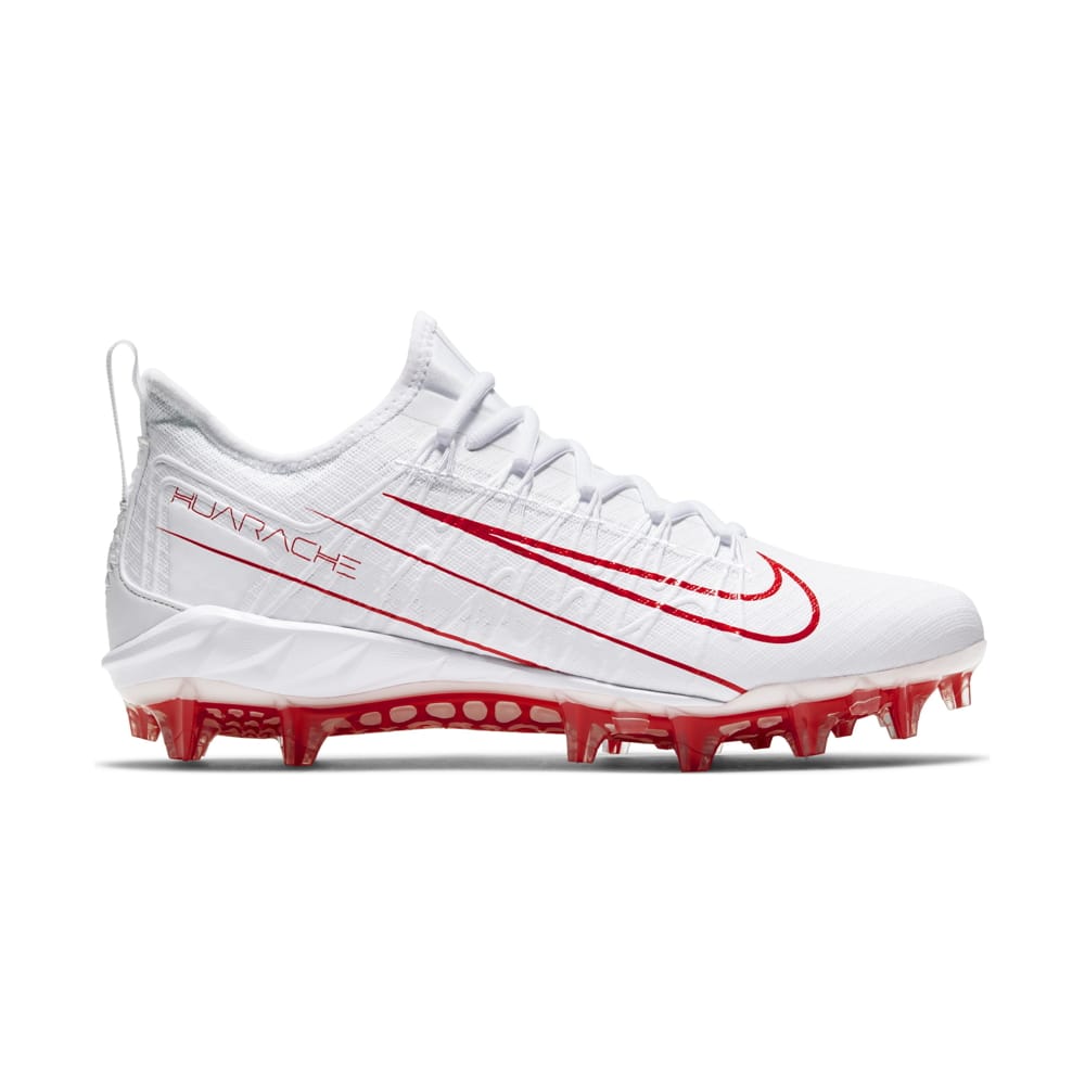 Nike Alpha Huarache Pro White/Red Lacrosse Cleats - Main Image