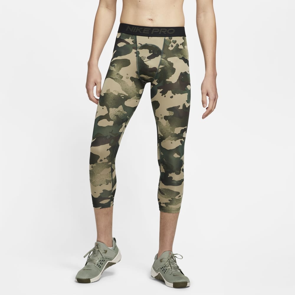 nikkel debitor volleyball Nike Pro Men's 3/4 Jade/Brown Camo Leggings