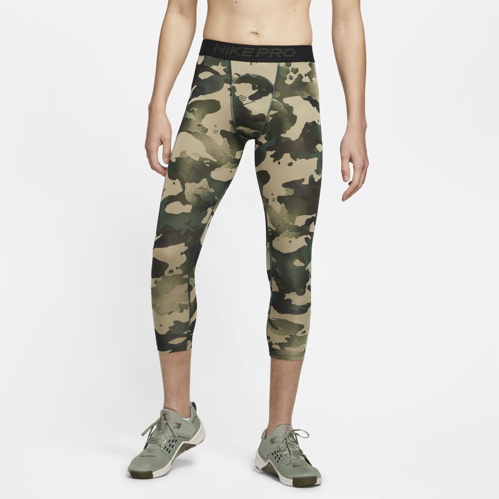 Camo Pro Combat Leggings Nike Pro Men's 3/4 Jade/Brown Camo Leggings