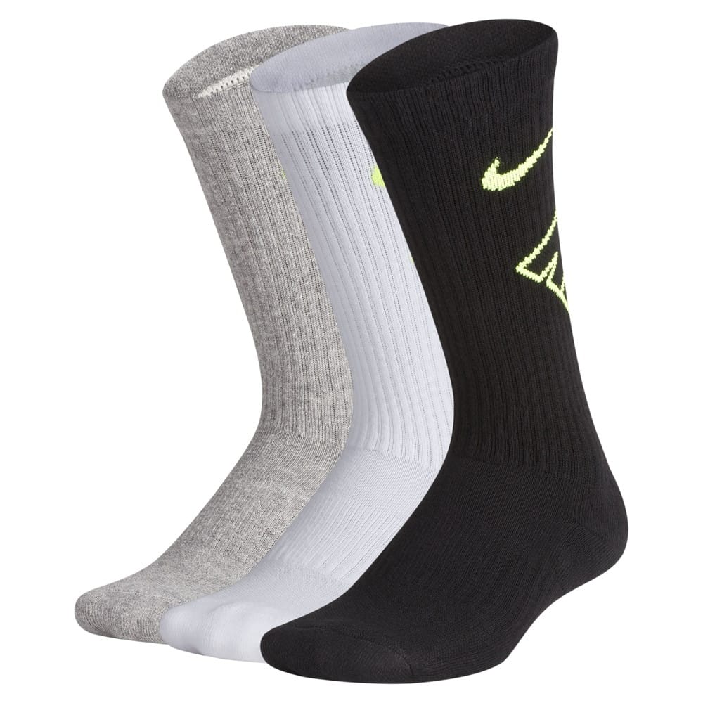 Nike Performance Cushion Black/White/Grey Kids Training Crew Socks