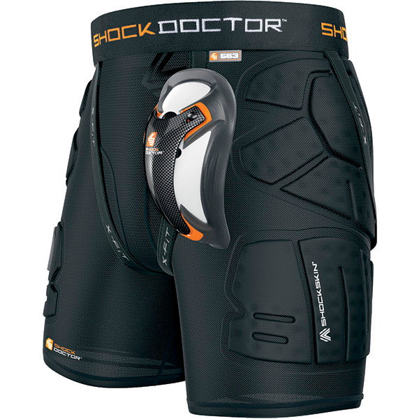 Shock Doctor Men's ShockSkin Lax Relaxed Fit Lacrosse Impact Shorts wi