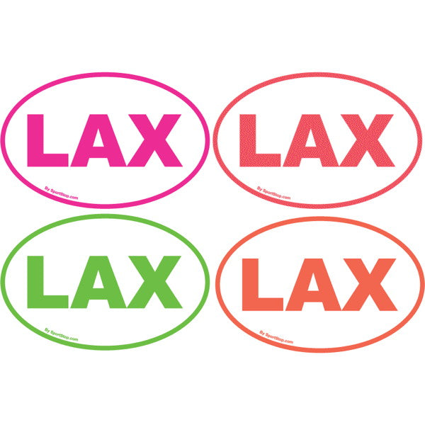Oval 4x6 LAX Neon Colored Lacrosse Sticker Decal