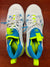 RETURN 4 SALE - Nike Huarache 9 Elite Turf Lax SE White/Blue/Volt Lacrosse Cleats