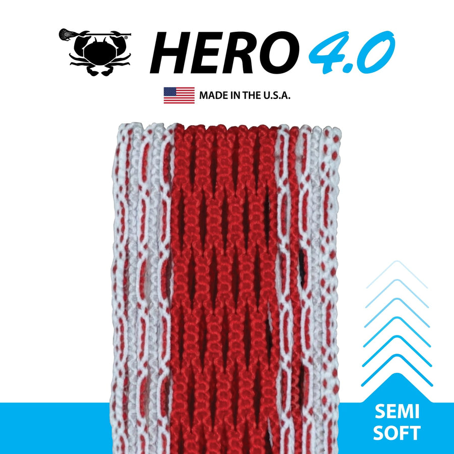 ECD Hero 4.0 Red Bandana Semi-Soft Lacrosse Mesh Stringing Piece