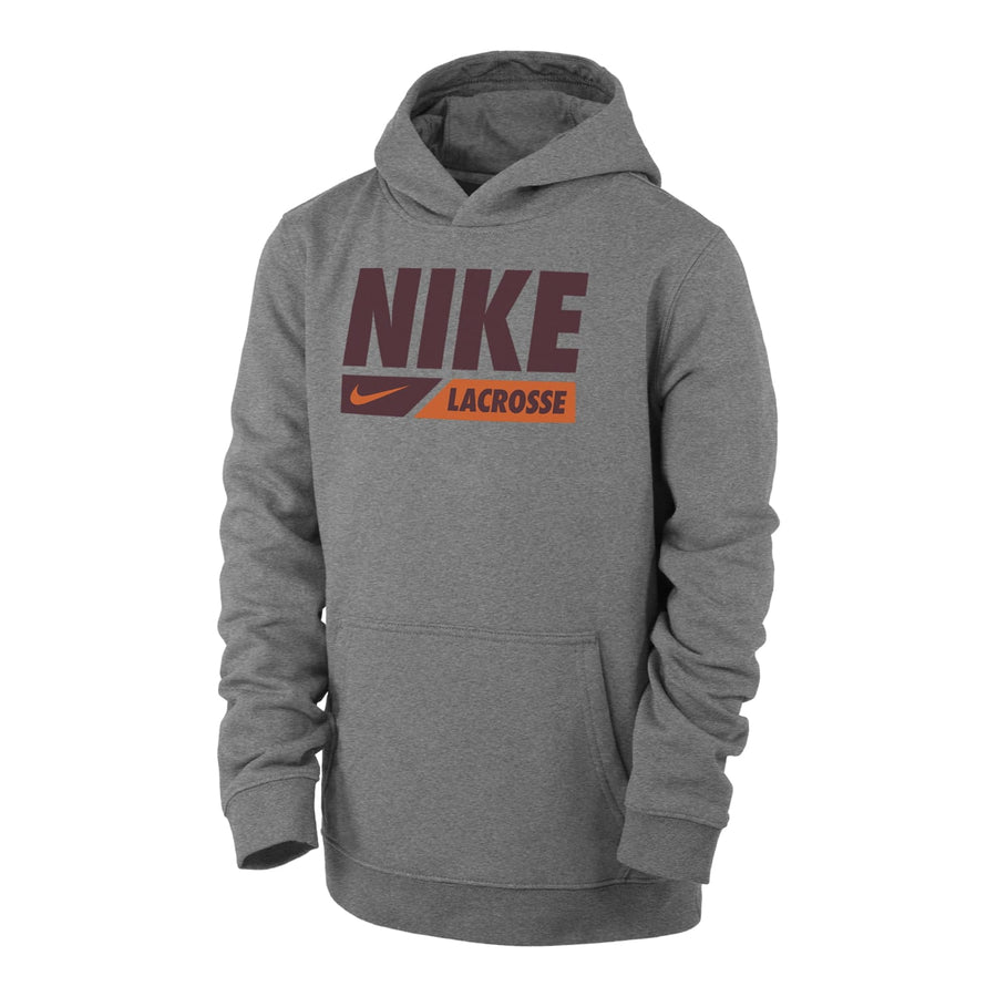 Nike Club Fleece Grey Pullover Boy's Lacrosse Hoodie