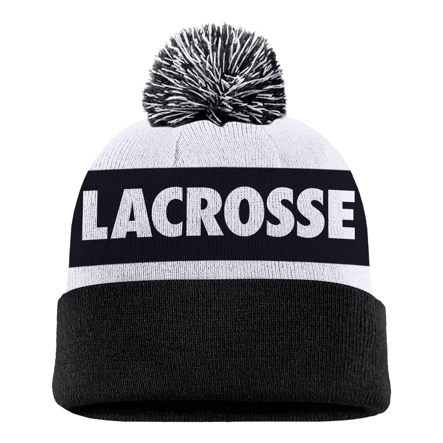 Nike Peak Stripe Black Lacrosse Beanie Hat | SportStop.com | Online Lacrosse Store