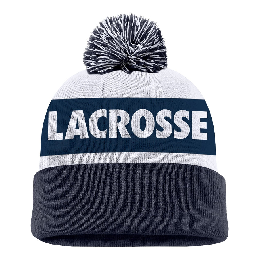 Nike Peak Stripe Navy Blue Lacrosse Beanie Hat | SportStop.com | Online Lacrosse Store