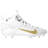 Nike Huarache 9 Elite Mid Lax White/Gold Lacrosse Cleats