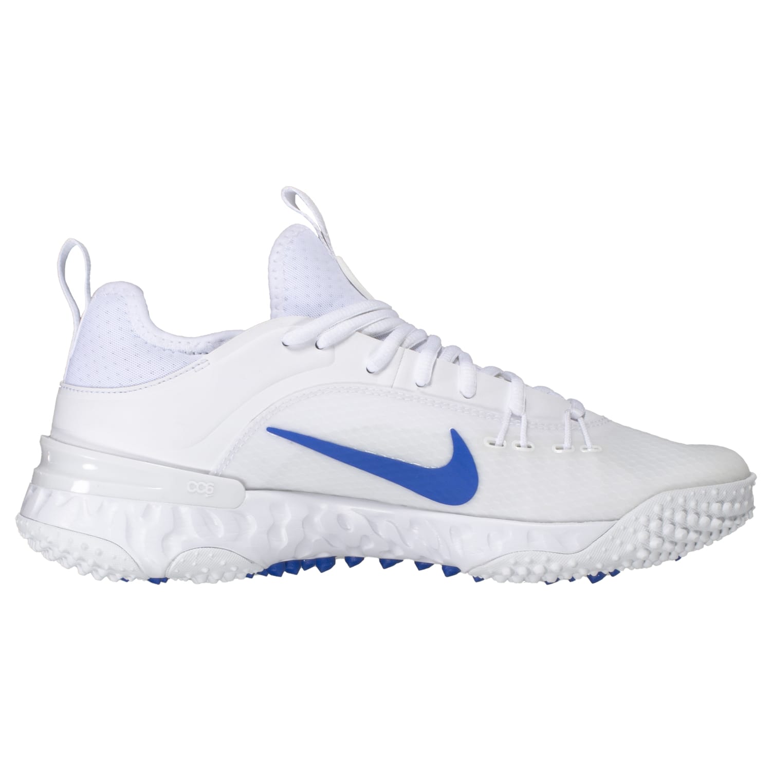 Nike Huarache 9 Elite Turf Lax White Royal Blue Lacrosse Cleats