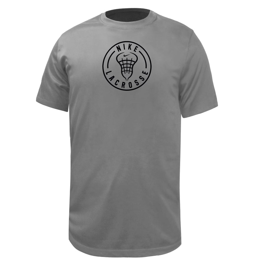 Nike Dri-Fit Legend Circle Logo Grey Men's Training Lacrosse Shirt