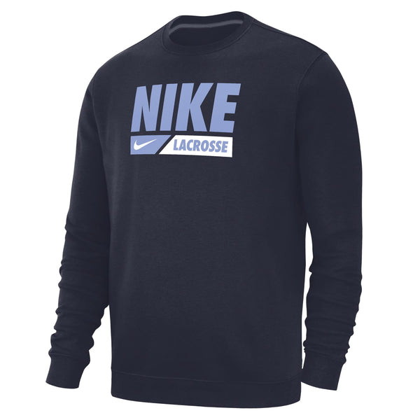 Nike Club Fleece Navy Blue Crew Men's Lacrosse Sweatshirt