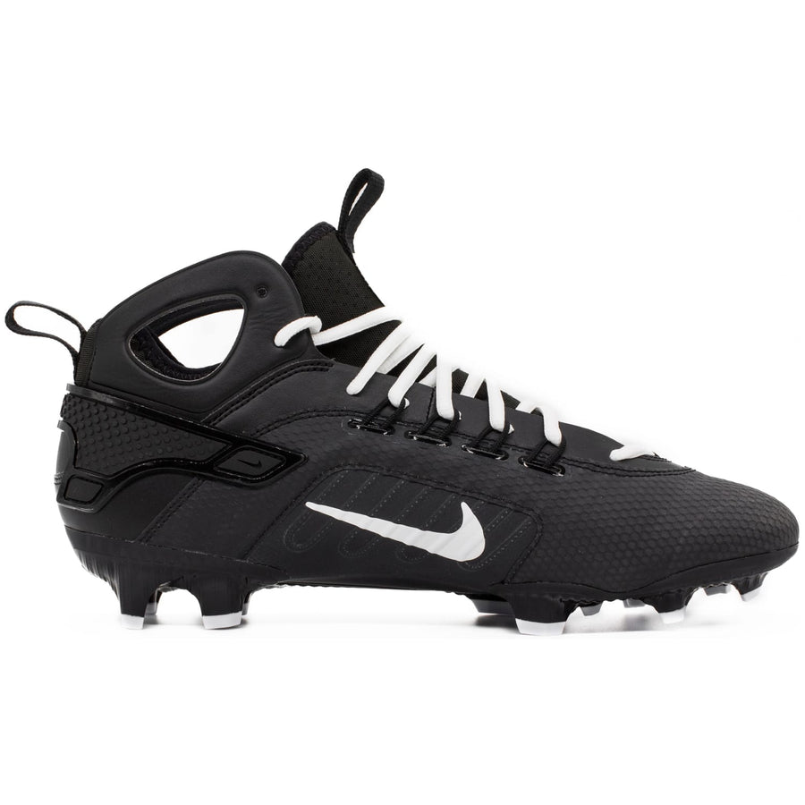 Nike Huarache 9 Elite Mid Lax Black/White Lacrosse Cleats | SportStop.com | Online Lacrosse Store