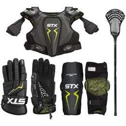 STX Stallion 200 Lacrosse Starter Kit - Gloves, Shoulder Pads, Arm Pads & Stick