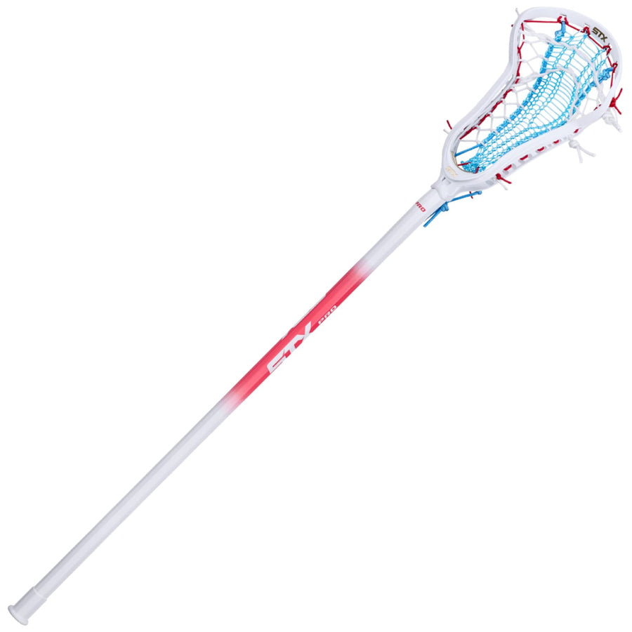STX Aria Pro Valkyrie Pocket Red/White/Blue 10 Degree Composite Complete Women's Lacrosse Stick