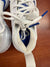 RETURN 4 SALE - Nike Huarache 9 Elite Turf Lax White/Royal Blue Lacrosse Cleats - Mens 4 / Womens 5.5