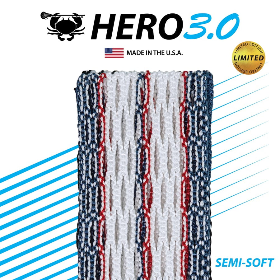ECD Hero 3.0 USA Semi-Soft Lacrosse Mesh Stringing Piece - 2022 Edition