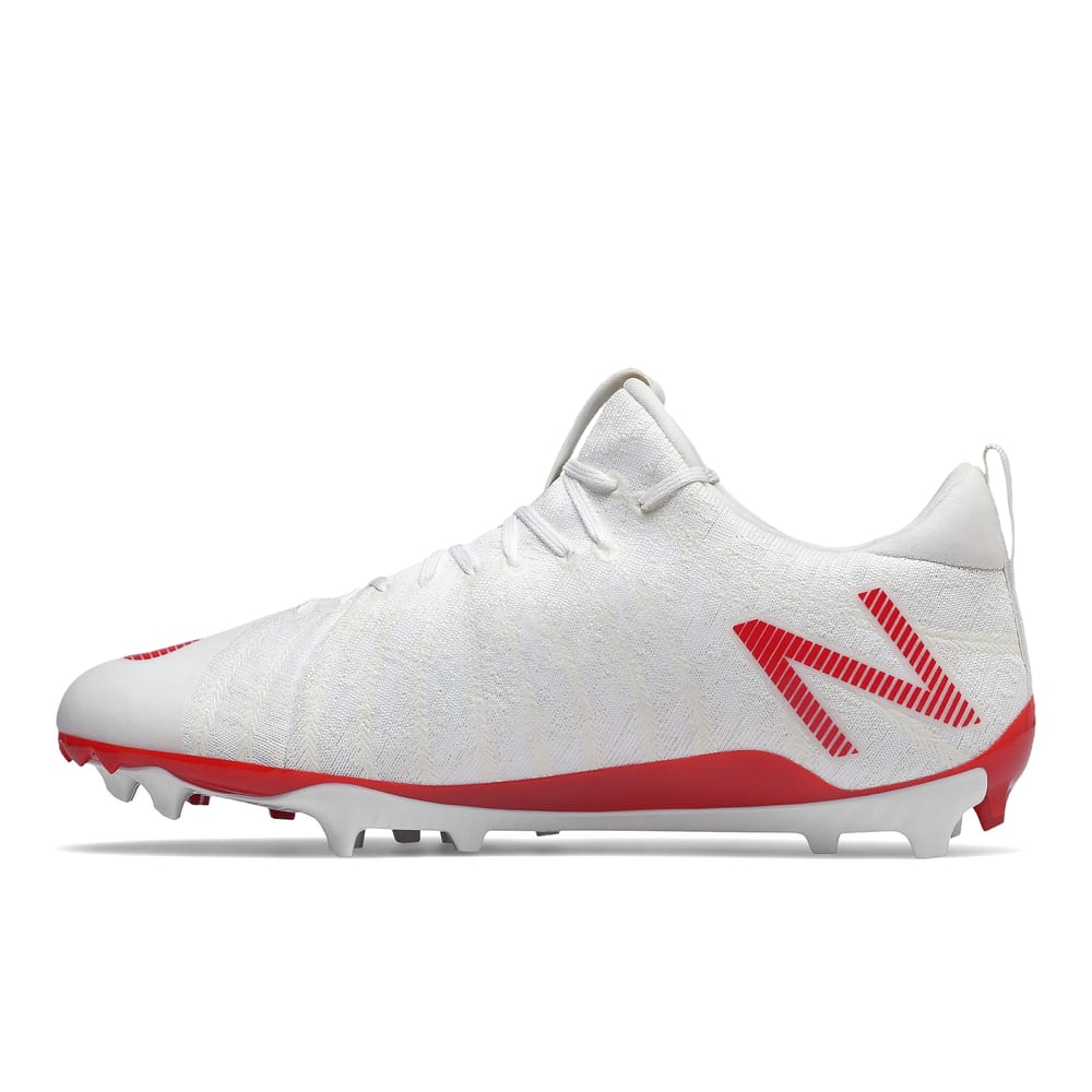 New Balance Burn X2 Low White/Red Lacrosse Cleats