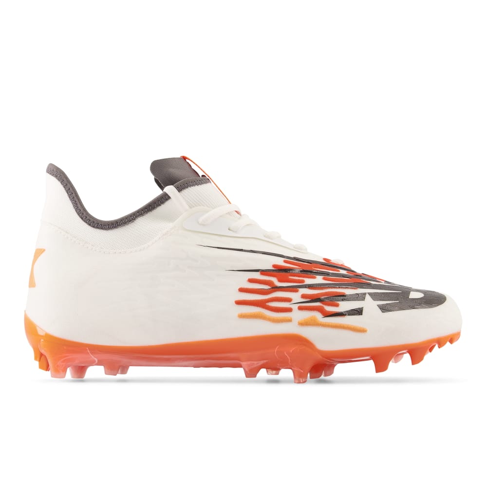 New Balance Burn X3 White/Orange Lacrosse Cleats