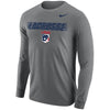 Nike Core Cotton USA Grey Long Sleeve Men's Lacrosse Shirt