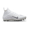Nike Alpha Huarache 8 Elite White/Navy Blue Lacrosse Cleats