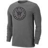 Nike Dri-Fit Cotton Circle Logo Grey Long Sleeve Men's Lacrosse Shirt
