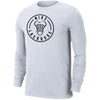 Nike Dri-Fit Cotton Circle Logo White Long Sleeve Men's Lacrosse Shirt