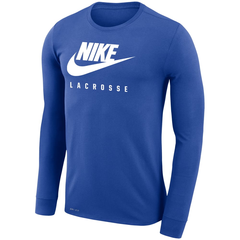 Nike Dri-Fit Legend Royal Blue Long Sleeve Men's Training Lacrosse Shi