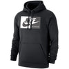 Nike Club Fleece Rectangle Logo Black Pullover Men's Lacrosse Hoodie