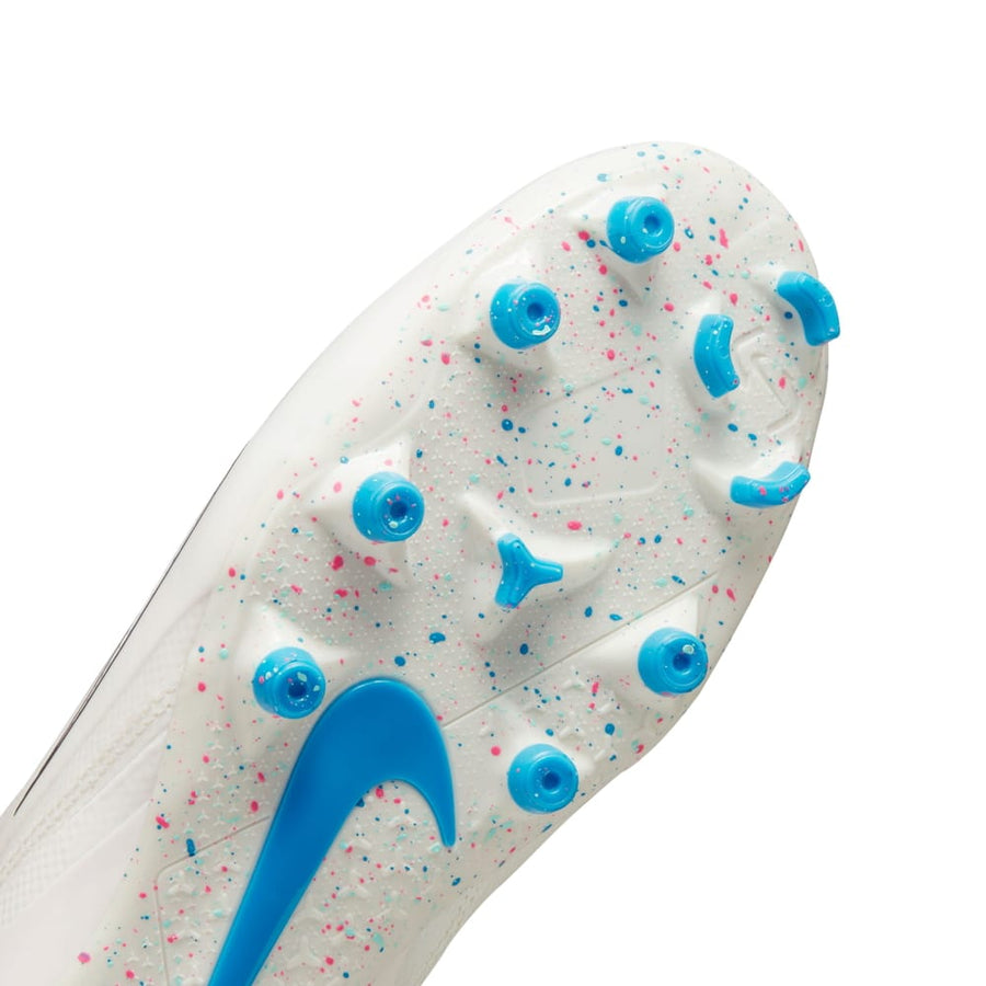 Nike Alpha Huarache 8 Varsity White/Pink/Blue Lacrosse Cleats