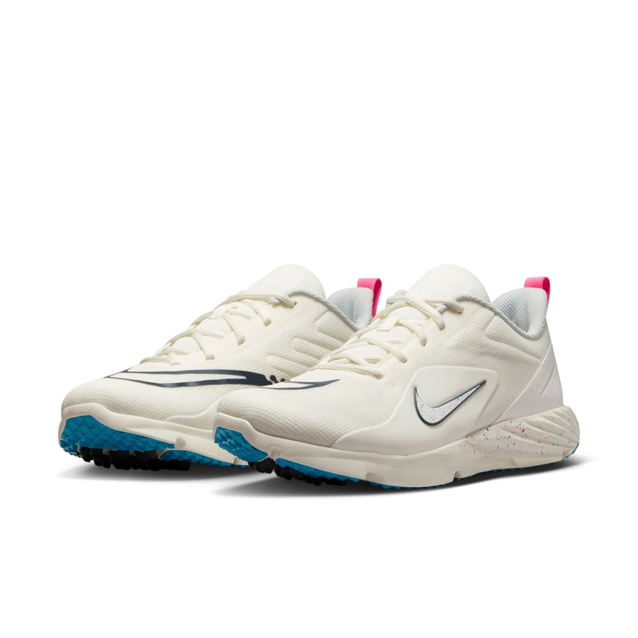 Nike Alpha Huarache 8 Pro Turf White/Pink/Blue Lacrosse Cleats