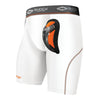 Shock Doctor Boy's Ultra Pro White Compression Shorts with Ultra Carbon Flex Cup