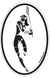 Oval 4x6 Lax Girl Profile Lacrosse Sticker Decal
