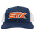 STX College Mesh Snapback Navy Blue/Orange Lacrosse Hat Cap