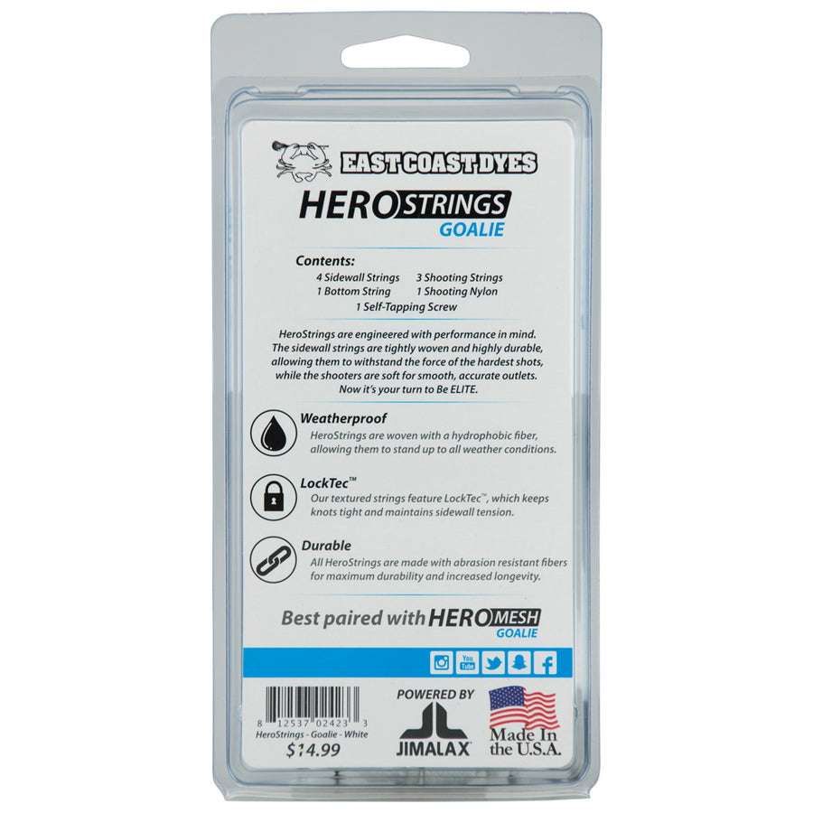 East Coast Dyes Hero Strings Goalie Lacrosse Head Sidewall and Shooting Strings