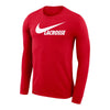 Nike Dri-Fit Legend Red Long Sleeve Men's Training Lacrosse Shirt