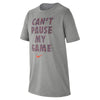 Nike Dri-Fit Legend Can't Pause My Game Grey Boy's Training Shirt
