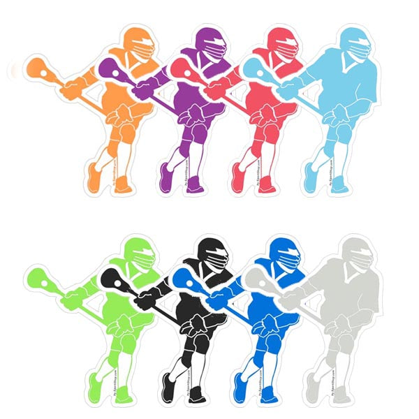 Lacrosse Player Silhouette Vinyl Magnet - 5 Inch Flexible Refrigerator Sticker For Sports Fans