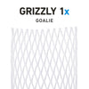 String King Grizzly 1X Ultralight 12-Diamond Goalie White Mesh Lacrosse Stringing Piece