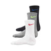 Nike Performance Cushion Black/Grey/White Kids Training Crew Socks - 3-Pack