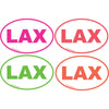 Oval 4x6 LAX Neon Colored Lacrosse Sticker Decal